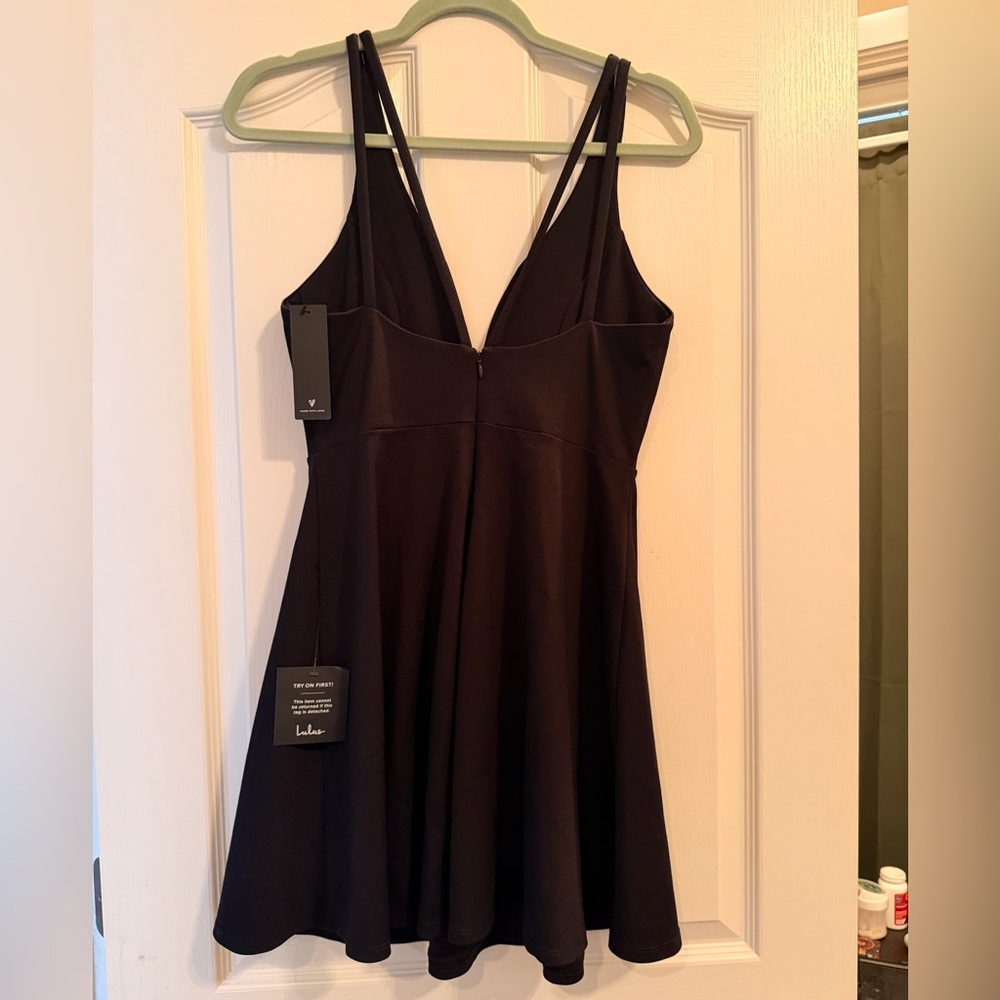 Lulu's Classic Black Mini Dress - Picture 2 of 3